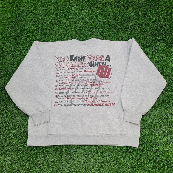 Vintage Oklahoma Sooners Sweatshirt Womens Large 22x22 Boxy - Picture 1 of 16